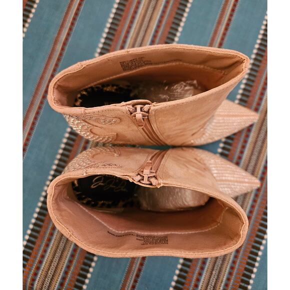 JustFab Pink Blush Southern Girl Rhinestone Stiletto Bootie Size 10 Booties - Picture 12 of 14